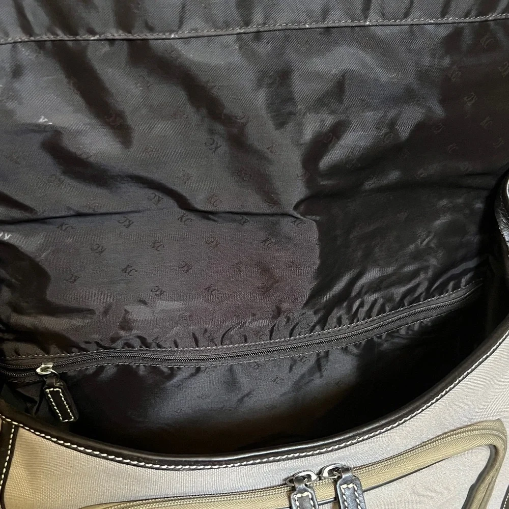 Kenneth Cole Leather Canvas Laptop/messenger bag